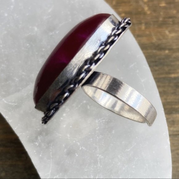 MASSIVE BOHO STYLE UNTREATED RUBY RING - Picture 7 of 13
